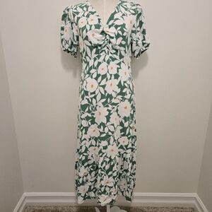 Et Vous Floral Green White Dress Size 14